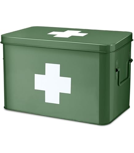 Amazon.co.jp: Xbopetda 救急箱 金属薬収納缶 救急箱 救急箱 安全